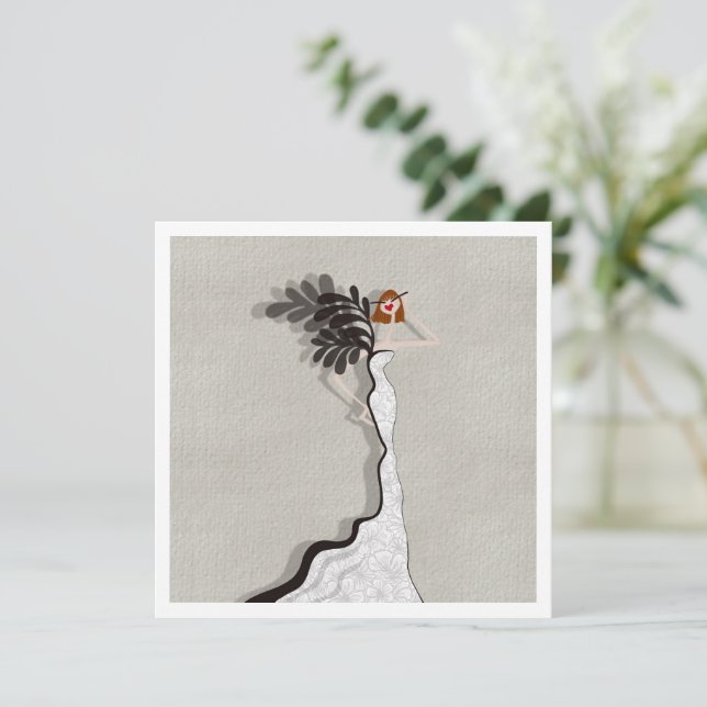 Glamor Haute Couture Mode Illustration Card Inbjudningar (Stående Fram)