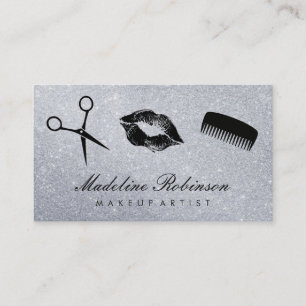 Glamor Kiss Comb Shears Glitter Visitkort