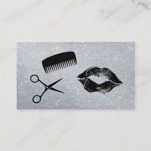 Glamor Kiss Comb Shears Glitter Visitkort