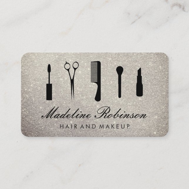 Glamor Kit med Elegant Glitter Visitkort (Framsida)