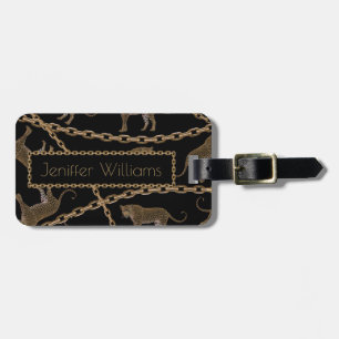 Glamor leopard cheetah bagagebricka