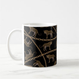 Glamor leopard cheetah kaffemugg