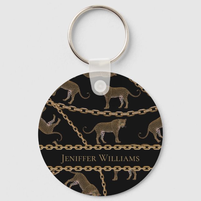 Glamor leopard cheetah nyckelring (Framsida)
