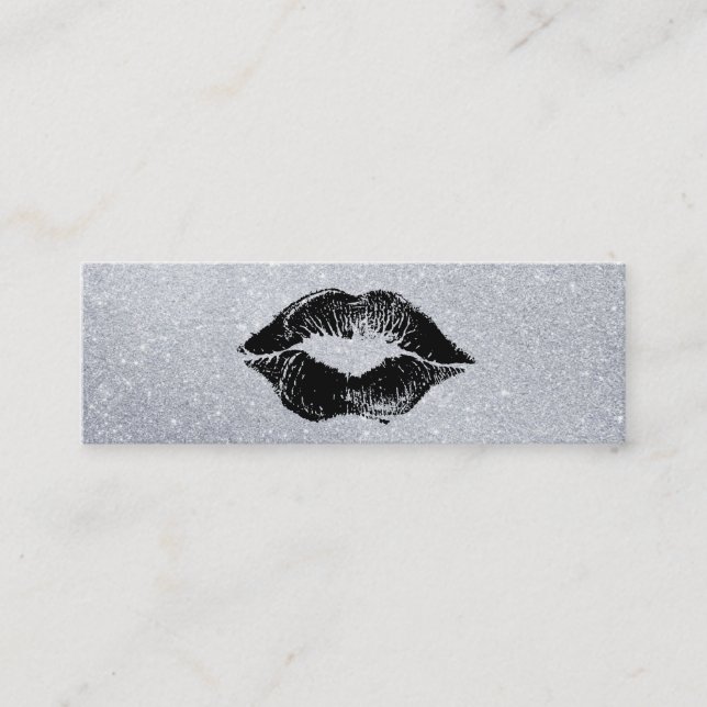 Glamor Lipstick Kiss Glitter Mini Visitkort (Framsida)