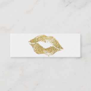 Glamor Lipstick Kiss Guld Glitter Mini Visitkort