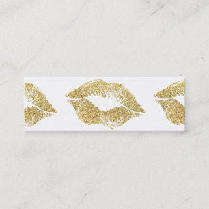 Glamor Lipstick Kisses Guld Glitter Mini Visitkort