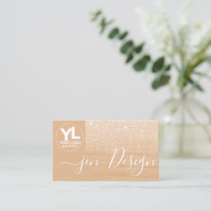 Glamor Luxury Orange Guld Glitter Glam Logotyp Ima Visitkort