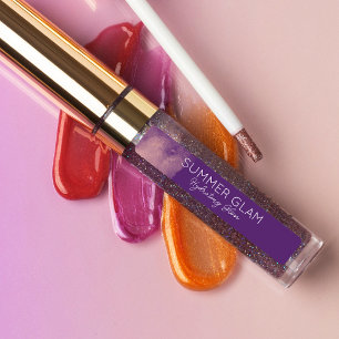 Glamor Modern Lipstick Lip Gloss Lila Label Klistermärke