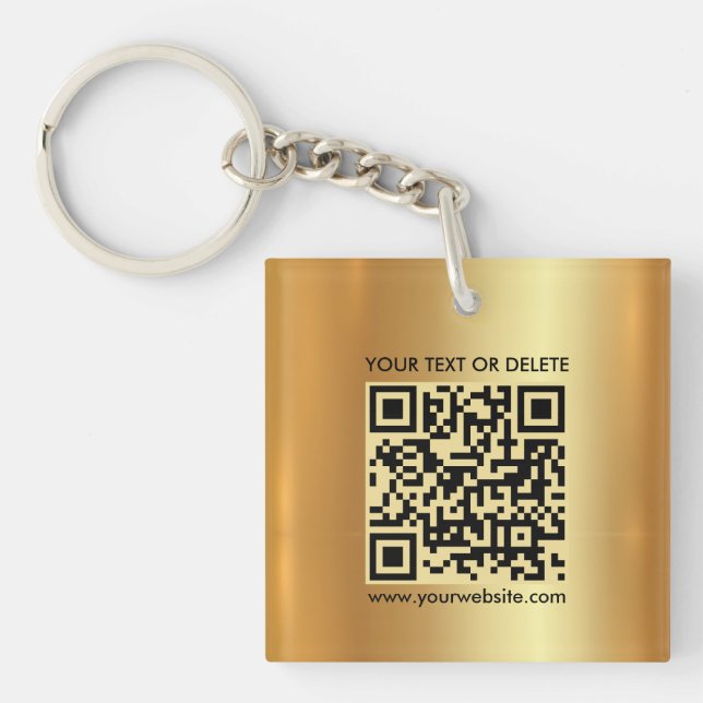 Glamor Modern QR Code Guld Square Dubbla Side (Framsidan)