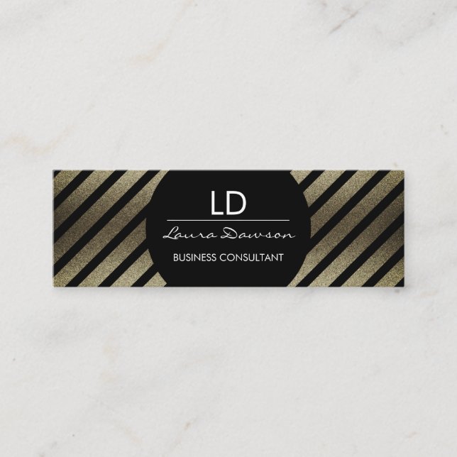 Glamor Monogram Circle och Rand Mini Visitkort (Framsida)