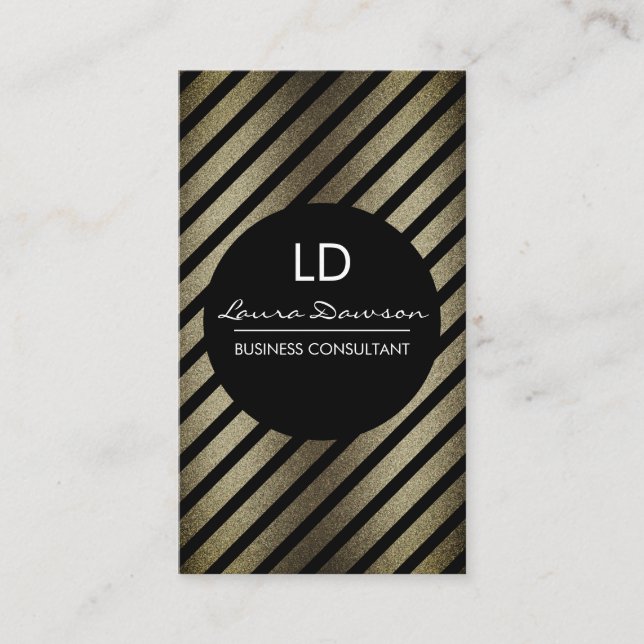 Glamor Monogram Circle och Rand Visitkort (Framsida)