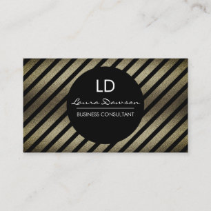 Glamor Monogram Circle och Rand Visitkort