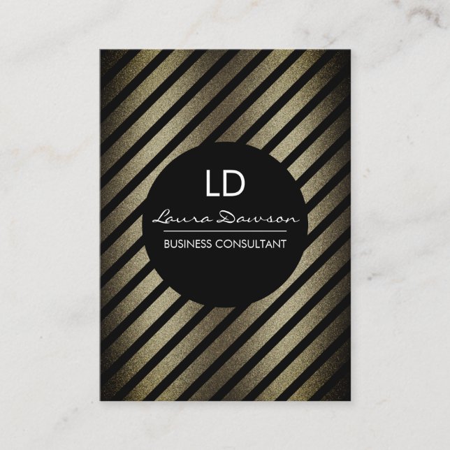 Glamor Monogram Circle och Rand Visitkort (Framsida)
