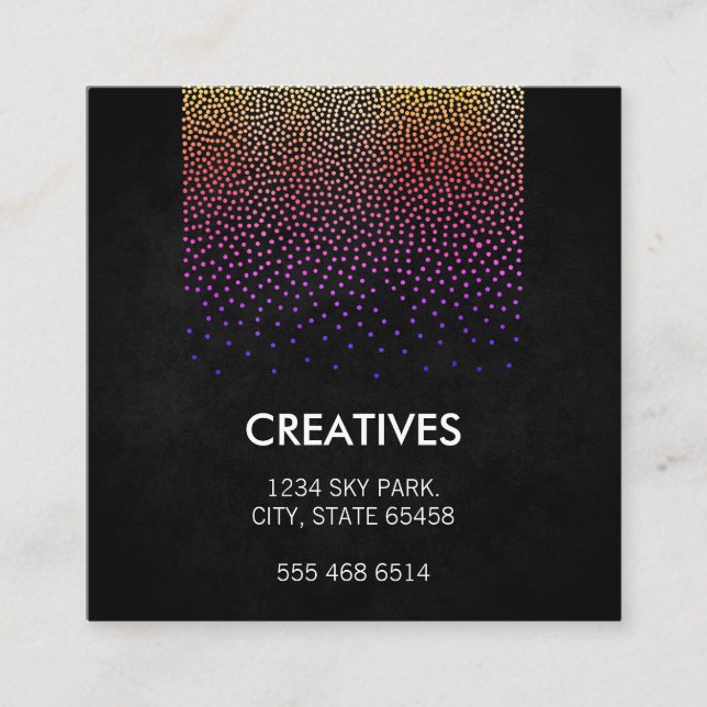 Glamor Mönster Fyrkantigt Visitkort (Framsida)