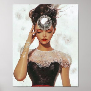Glamor- och Disco-utskrift   Elegant Mode Art Poster