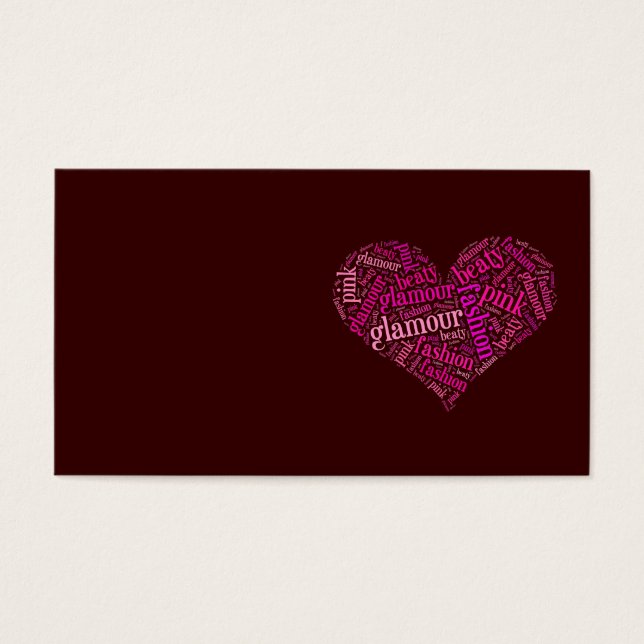 Glamor ord moln visitkort (Framsidan)