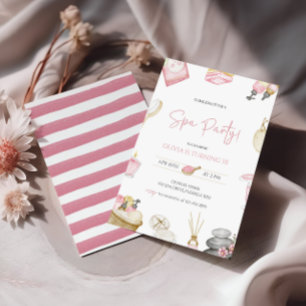 Glamor Party Glitz Glam Spa Girl Makeup Birthday Inbjudningar