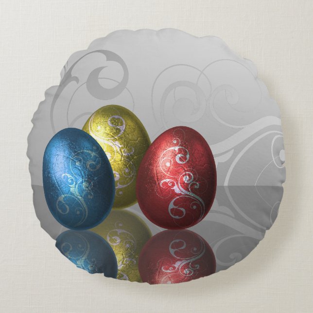 Glamor-Påskägg - Rund fyllning Kudde (Framsidan)