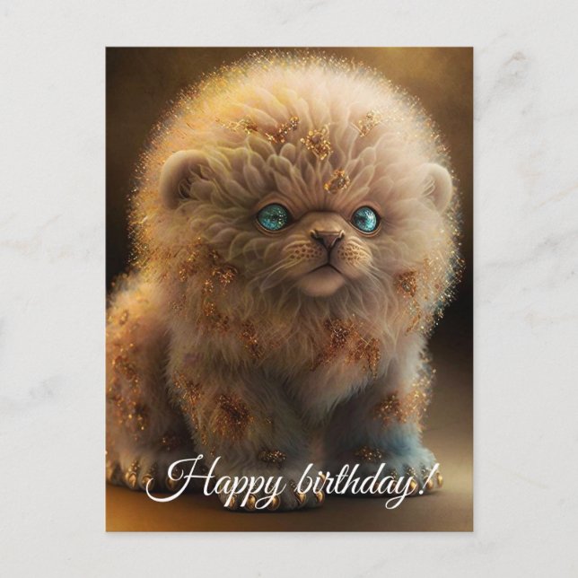 Glamor Puppy Lejon. Vykort (Framsida)