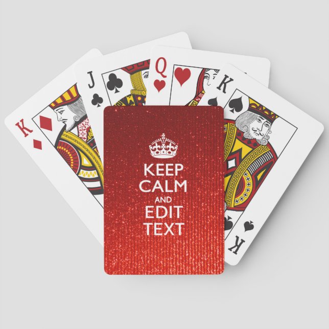 Glamor Red Festive Personlig Behålla Lugn Casinokort (Baksidan)