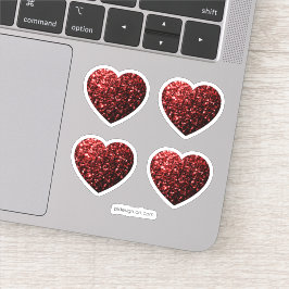 Glamor Red Glitter sparkles Hearts Klistermärken