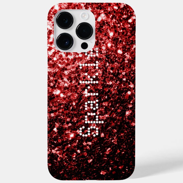 Glamor Red Glitter sparkles Personalize (Baksida)