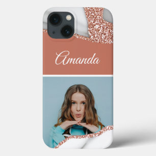 Glamor Ro Guld Glitter Marble Photo