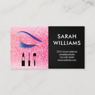 Glamor Rosa Glitter Öga Lash Beauty Visitkort