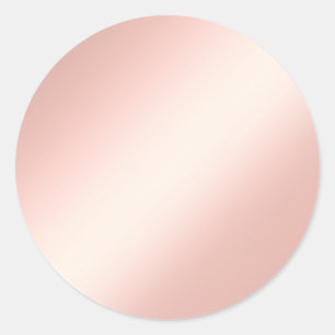 Glamor Rosa ros Guld Blank Elegant Chic Stickers Runt Klistermärke