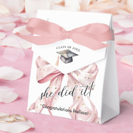 Glamor Rosegold Bow Studenten Presentaskar