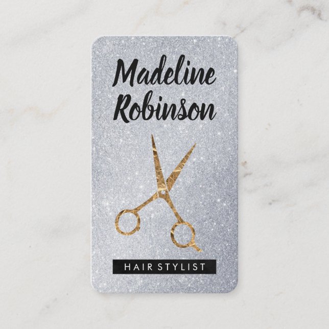 Glamor Salon Shears Tidsbeställning Kort (Framsida)