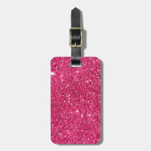 Glamor Shock rosa Glitter Bagagebricka
