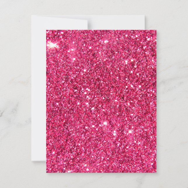Glamor Shock rosa Glitter Inbjudningar (Framsida)