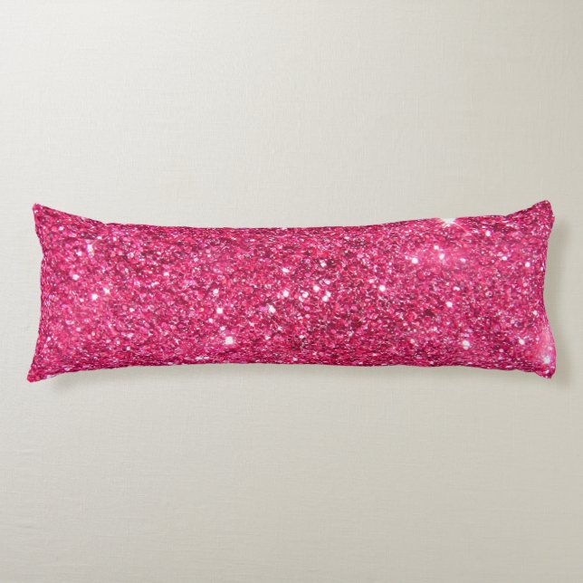 Glamor Shock rosa Glitter Kroppskudde (Framsidan)