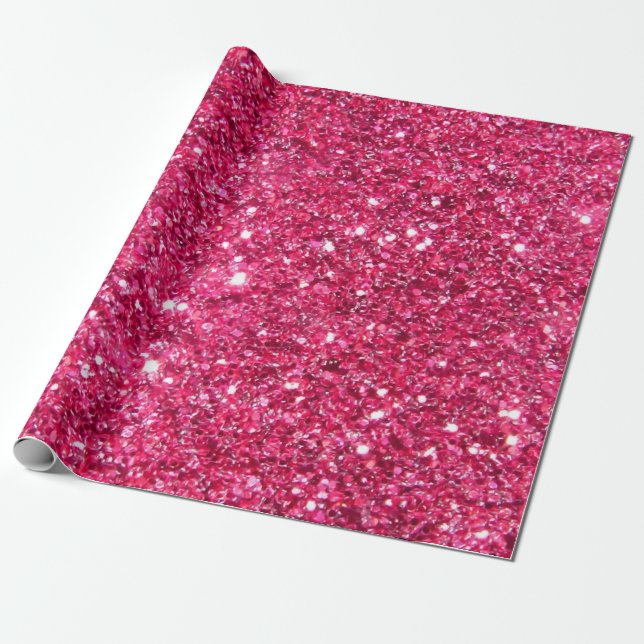 Glamor Shock rosa Glitter Presentpapper (Utrullad)
