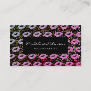 Glamor Shock rosa Violet Glitter Kisses and Specks Visitkort