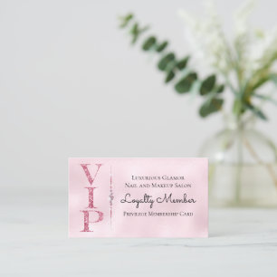 Glamora Diamonds Rosa Glitter VIP Loyalty Loyalty Visitkort