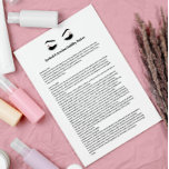 Glamora EYELASH EXTENSION CONSENT FORM Reklamblad<br><div class="desc">Eyelash Extensions-formulär för godkännande är perfekt för ditt Lash Extension-företag. Den här moderna och sofistikerade blanketten för samtycke innehåller en glamorös, minimalistisk illustration av kvinnans ögonfransar med rosegold ögonblad, en titel och ett block där du kan infoga alla dina informerade medgivanden. Behöver du hjälp? Skicka e-post till citronelladesign@gmail.com. Jag kommer...</div>