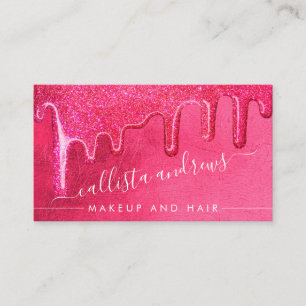 Glamora Girly Neon Rosa Thick Glitter Drives Visitkort