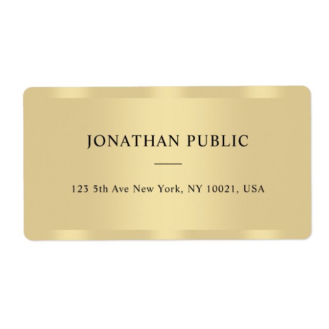 Glamora Guld Modern Template Elegant Shipping Fraktsedel (Framsidan)