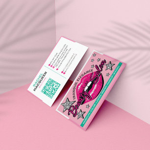 Glamora och Girly Retro Pop Art Beauty Salon Visitkort
