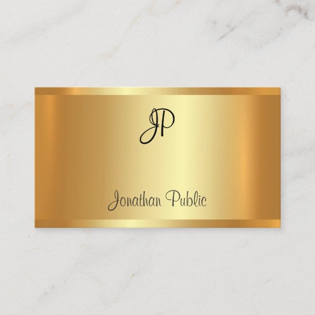 Glamoral Faux Guld Professionell Elegant Modern Visitkort (Framsida)