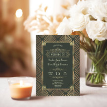 Glamoral Guld Mörk grönt Art Deco 1920-talet Bröll