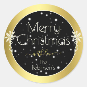 Glamoral Guld Ram God jul Stil Black Runt Klistermärke