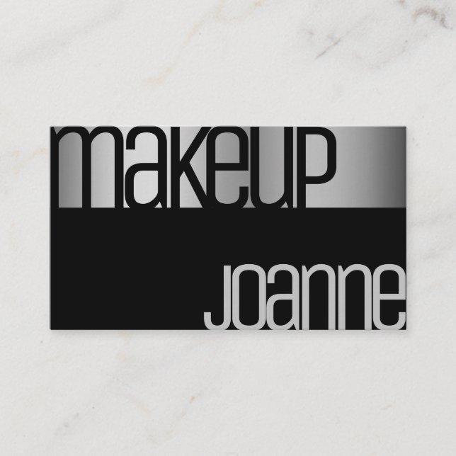 Glamoral Luxury Silver Elegant Beauty Salon Steel Visitkort (Framsida)