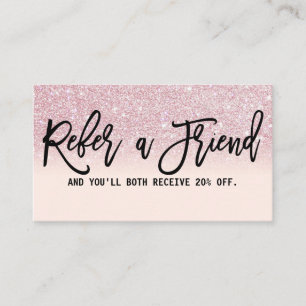 Glamoral Modern Chic Girly Rosa Glitter Ombre Rabattkort