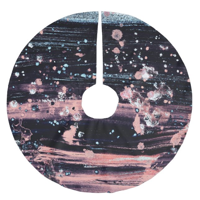 Glamoral Mörk Grått Rosa Spotlight Julgransmatta Borstad Polyester (Framsidan)