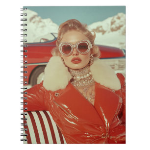 Glamoral Retro Winter Stil i alpinställning Anteckningsbok
