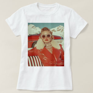 Glamoral Retro Winter Stil i alpinställning T Shirt