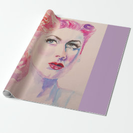 Glamoral Retro Woman Vintage Lila Watercolor Presentpapper